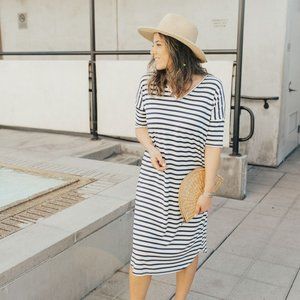 *NEW* CJLA Favorite Midi Dress Navy & Ivory